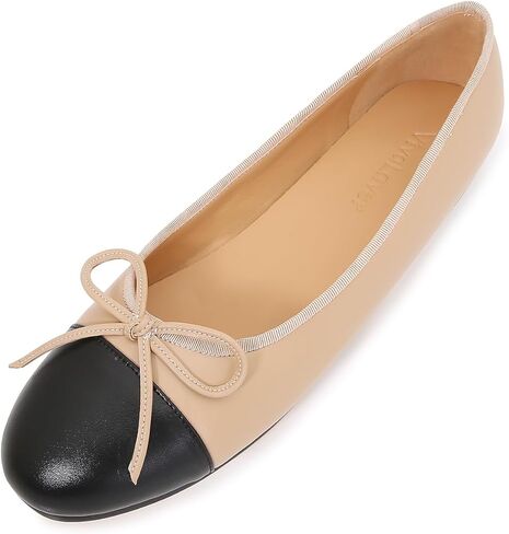 نساء كاب كاب آفاق الباليه ، شقق نغمة قوس جولة أحذية إصبع القدم للنساء تنزلق على مضخات غير رسمية وعمل ولباس للنساء in Kuwait