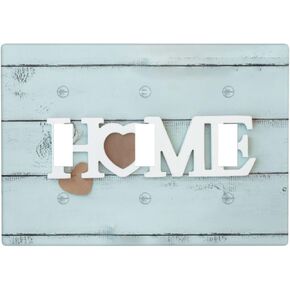 Teal Blue Wood Home Letters Sign 3 Gang Triple Toggle Light Switch Wall Plate Cover Farmhouse Decor for The Home Rustic Home Sign Living Room Kitchen Bedroom Decorate Electric Faceplate Switchplate