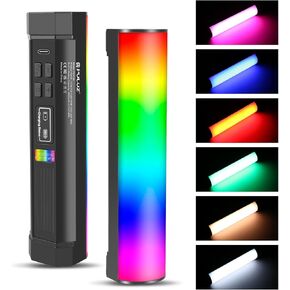 RGB LED Video Light Stick 11.8 inch Tube Light Wand, Magnetic Handheld Full Color Light Bar, Photography Fill Light with 21 Light Scenes, CRI 95+, 3000mAh Battery, 2500-9000K Dimmable Camera Light
