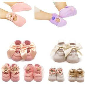 Sywwlov 6pairs غير رضيع الفتيات الفتيات الدانتيل جوكس جوارب حديثي الولادة طفل القطن الزهرة زهرة القوس جوارب المشي 0-18M