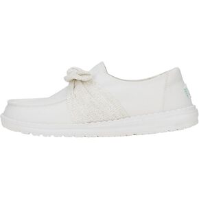 HEYDUDE Wendy Bow Essentials White Size 8, Women’s Shoes, Women’s Slip-on Loafers, Comfortable & Light-Weight