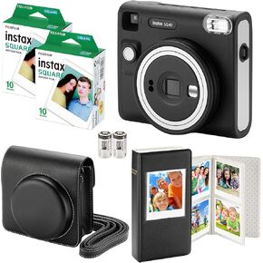 Fujifilm Instax SQ40 Camera with 20 Square Films, Camera Case, Photo Album and Quality Photo Cloth