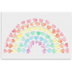 Stupell Industries Rainbow of Hearts Wall Plaque Art Design by Connie Resch