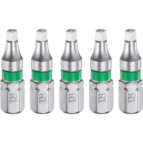 HARFINGTON 5pcs Square Screwdriver Bit SQ1 1/4" Hex Shank 25mm/1" Length Magnetic 4 Point Head Hex Bits S2 Steel Electric Screw Driver Bit