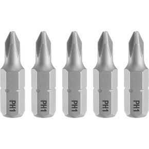 HARFINGTON 5pcs PH1 Phillips Screwdriver Bit 1/4" Hex Shank 25mm/1" Length Magnetic Cross Head Hex Bits S2 Steel Screw Driver Bit for Impact Electric Screw Driver Power Tools