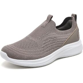 TIOSEBON Women's Walking Tennis Shoes Knit Comfortable Slip on Breathable Mesh Lightweight Sneaker
