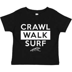Tees & Tails Crawl Walk Surf Baby Tee Shirt (Infant and Toddler Sizes)