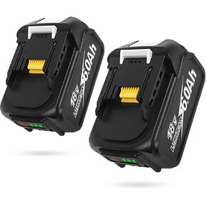 2 Packs 6.0Ah Powerful and Trusted Replacement for Makita 18V Battery, Compatible with Makita 18 Volt Battery BL1860, BL1850B, BL1850 Series Battery, Replacement Battery for Makita 18V Tools