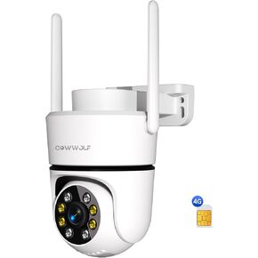 4G Security Cameras Outdoor, No WiFi Needed, 2K HD, 360° Pan/Tilt Outdoor Surveillance, AI Motion Detection, Continuous Power, IP66 Weatherproof, SIM Card Included for Remote Monitoring