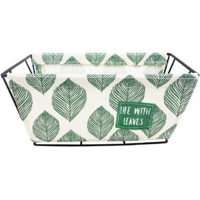 EPOCH Canvas Storage Basket Metal Holder Desk Table Organizer Home Decor, Banana Leaf
