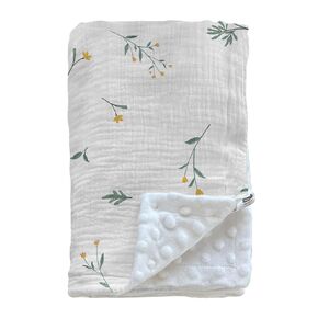Soarwg Kids Baby Blanket Unisex Newborn, Super Soft Nursery Minky Blankets with Muslin Cotton for Boys Girls, Toddler Baby Nursery Bed Blanket Shower Gifts, 30 x 40 Inch