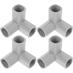 4pcs Corner Canopy Fitting Kit Plastic 3 Way Cage Frame Corner DIY Fix Hose Fitting Pet Bed Connector for Golf Basebal Batting Pet Tent