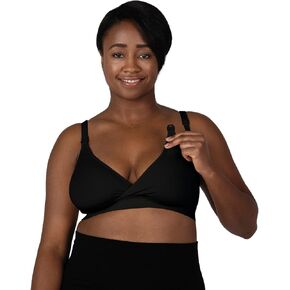 Bravado! Basics Women's Adjustable Maternity Bra, Nursing Bra and Sleep Comfy Cotton Bra, Black, Small