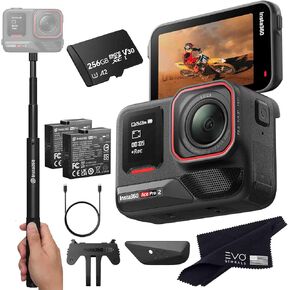 Insta360 Ace Pro 2 Basic Bundle- 8K Waterproof Action Camera Co-Engineered with Leica, Flagship 1/1.3" Sensor, 8K30, 4K60fps, Active HDR, 2.5" Flip Screen|Includes Invisible Selfie Stick (1TB)