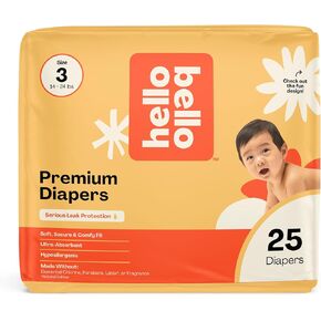 Hello Bello Diapers, Size 3 (14-24 lbs) Superstars, 25 Count of Premium Disposable Baby Diapers, Hypoallergenic with Soft, Cloth-Like Feel
