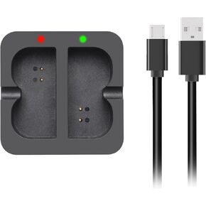 Dual Ring Battery Charger Station for Ring Spotlight Cam Battery, Battery Charger for Ring Video Doorbell 2/3/4/3Plus, Dual Port Charger Dock for Ring Stick Up Cam Battery Rechargeable V4