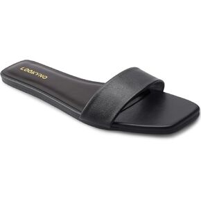 Women's Flat Sandals Square Fashion Basic Sandals Slides Comfortable Slip On Summer for Slippers Casual Peep Toe Beach