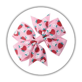 2 Pcs Strawberry Hair Bow Clip Pin Fruit Hair Barrettes Turban Headband Bow Alligator Pink Bow Hair Clip for Toddlers Little Girls Kids