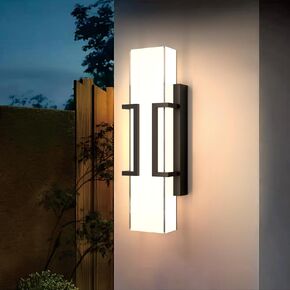 Hyunbae LED Wall Sconce Light, 16" Modern Outdoor Wall Sconce, Waterproof Porch Light with with Clear Glass, 20W 3000K Outdoor Light Fixture Wall Mount for House Front Door Patio Garage