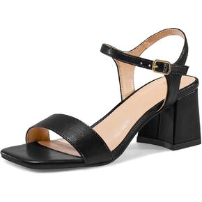 mysoft Women's Chunky Block Low Heels Open Toe Ankle Strap Heeled Sandals Comfortable Square Toe Wedding Party Dress Pump Shoes
