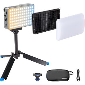 Amaran Ace 25x Kit, Pocket Bi-Color LED Light: Boost Mode Up to 32W, Bi-Color Mini Video Light (2,700-6,500K), 1,600 Lux@1m, 4,500mAh Battery with PD Fast Charging for Mobile Creators (Silver)