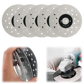 Ultra-Thin 4" Diamond Tile Cutting Grinding Saw Blade,Porous Widened Cutting Blade for Stone Ceramic,Rock Slab Disc for Angle Grinder (5pcs)