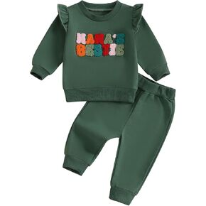 Ledy Champswiin Toddler Baby Girl Clothes Set Long Sleeve Sweatshirts Top Pants 2Pcs Sweatsuit Fall Winter Infant Outfits