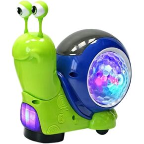Luminous Snail Toy, Snail Toy Cute Electronic Animal Crawl, Play Music, Musical Crawling Snail Toys Interactive Toy for Home Music Toys (Green)