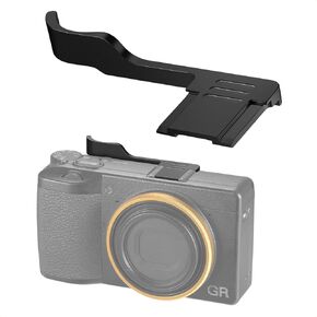 K&F Concept Thumb Grip with Hot Shoe Cover for Ricoh GR II GR III GR IIIx GR IIIx HDF GR3x HDF, with 2 Pack Ultra Clear Tempered Screen Protector