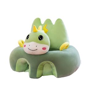 Animal Shaped Baby Sitting Chair Baby Support Sofa Chair Cover Cute Infant Toddler Floor Seat Loungers Sitting Chair for Learning to Sit (Green Dinosaur, 40cm*55cm*55cm)