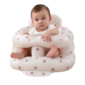 Upgrade Surround Inflatable Baby Seat for Babies 3-36 Months, Built in Air Pump Surround Bumbo Seat with Tray, Load-Capable Baby Chair Sit Me up Floor Seat for Baby, Learning to Sit&Feeding