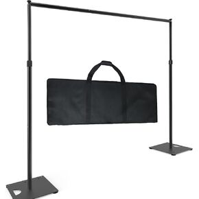 Pipe and Drape Stand Heavy Duty, Backdrop Stand Heavy Duty 10FT x 10FT, Adjustable Pipe and Drape Stand with Carrying Bag, Square Backdrop Stand for Wedding Party Booth, Telescopic uprights