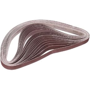 HARFINGTON 25pcs (5 Each of 80/120/180/240/400 Assorted Grits) Aluminum Oxide Sanding Belts 1" x 42" Ring Abrasive Belts Metal Polished Sandpaper for Belt and Disc Sander
