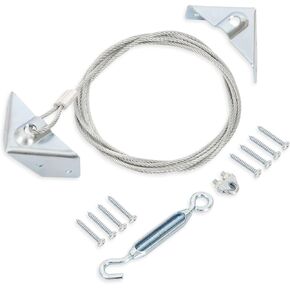 Anti Sag Gate Kit for Wooden Fence, Gate Tensioner Cable Kit, Anti-Sag Gate Support Cable Kit, Steel Fence Door Repair Kit for Wood Door, Zinc Plated Steel Gate Frame Kit Hardware, Silver