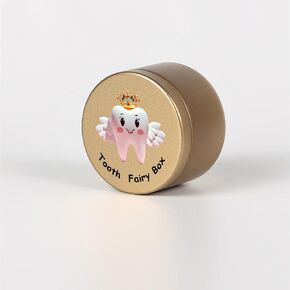 Tooth Fairy Box Tin Box Souvenir Dropped Tooth Baby Keepsake Storage Box Gift for Boy or Girl Toddler Shower Birthday (Pink)