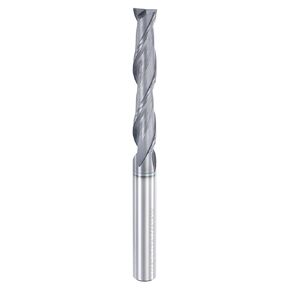 HARFINGTON Spiral Router Bit, 1/4" Cut Dia. Up Cut 2-Flute Solid Carbide End Mill with 1/4" Shank for CNC Wood Carving Engraving, 1-1/4" Cut Length, AlTiN Coated
