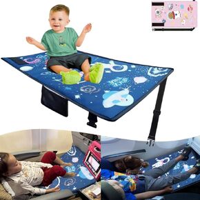 Toddler Airplane Bed, Airplane Seat Extender for Kids，Toddler Travel Bed，Portable Kids Travel Bed, Toddler Travel Essential， Foldable Airplane Crib for Kids (Navy Blue-01)