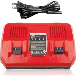 N18-N14 Dual-Port 18V Replacement Lithium Battery Charger for Milwaukee Mk-18 48-11-1850, 48-11-1852, 48-11-1862, 48-11-1880, 48-11-1812, 48-11-1820, Compatible with 18V XC Series Batteries