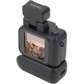 Mini DV Camera Camcorder, 1080P HD Thumb Camera with 1.44in Color Screen, Flashlight Charging Case, Small DVR Camcorder Video Camera for Vlogging Travel (Black)