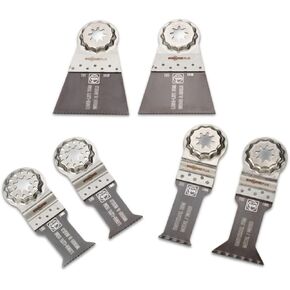Fein Best of E-Cut Starlock Plus Wood & Metal Saw Blade Set - 6-Piece Kit for Precision Cutting in Wood & Metals, Includes (4) E-Cut Long Life, (2) E-Cut Universal Saw Blade - 35222942080