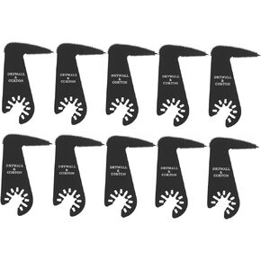 10PCS Multitool Jab Saw Blade Double Sided Teeth Oscillating Saw Blade for Straight and Curved Cuts on Dry Wall, Gypsum Board, Opening Square and Round Holes