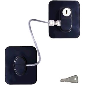 Fridge Lock (1 Pack),Refrigerator Lock with Keys,for Fridge, Cabinet Locks, Drawers, Dishwasher, Toilet and Child Safety Cabinet Locks, Adhesive No Drilling, 10.2 inch, Black