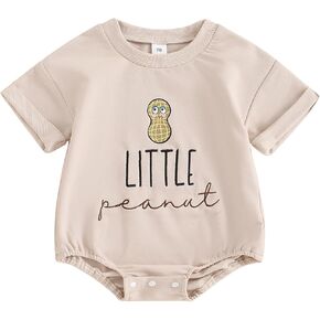 Omkzanbi Baby Girl Boy Summer Clothes Funny Bodysuit Little Peanut Bubble Romper Cute Newborn Gender Neutral One Piece Outfit