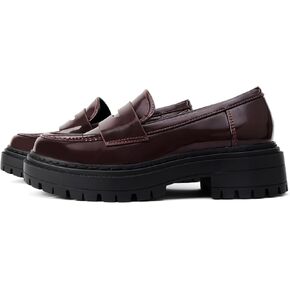 Soda “Soho" ~ Women Slip On Platform Heel Lug Sole Penny Loafer