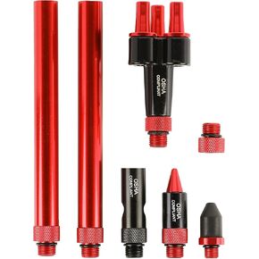 ARES 17007 – 7-Piece High Flow Air Blow Gun Nozzle and Extension Accessory Set – Durable Aluminum Construction– Includes 4 Nozzles, 2 6-Inch Extensions, Standard Thread Adapter - Meets OSHA Standards