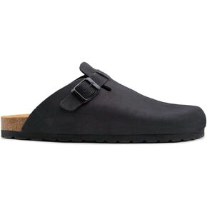 Sandgrens Handmade Unisex Cork Mules | European Top Grain Leather Sandals with Soft Suede Cushioned Footbed and EVA Rubber Sole | Toledo