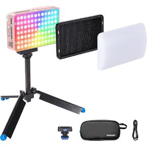 Amaran Ace 25c Kit, Pocket RGBWW LED Light, Boost Mode Up to 32W, Full-Color Mini Video Light (2,300-10,000K), 1,500 Lux@1m at 5,600K, 4500mAh Battery with PD Charging for Mobile Creators (Pink)