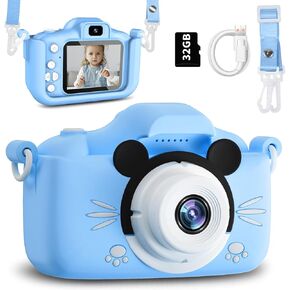Yatao Kids Camera, 1080P HD Digital Camera for Kids with 32 GB Card, 40MP Kids Digital Camera for Girls Boys Age Over 3 Years Old, Perfect Christmas Birthday Festival Gifts for Toddler,Pink-Cat
