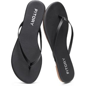 FITORY Women’s Fashion Flip Flops Comfortable Leather Summer Beach Thong Walking Sandals on Indoor Outdoor Size 6-11