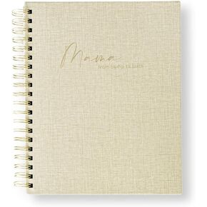 Pregnancy Journal & Planner for Moms - Hardcover Spiral Journal Notebook w/Gold Accent - w/Blank Calendar Pages Customizable Baby Memory Book, Prompts, Photo Album - Ideal Pregnancy Gifts